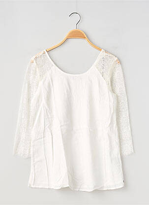 Top coupe cintrée manches 3/4 blanc TEDDY SMITH fille