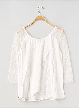 Top col rond manches 3/4 blanc TEDDY SMITH fille