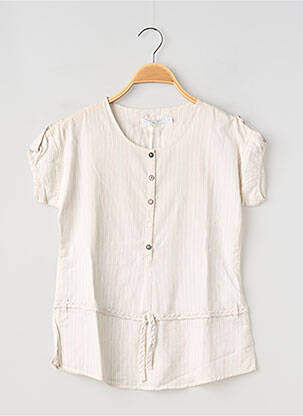 Top coupe cintrée manches courtes blanc TEDDY SMITH fille
