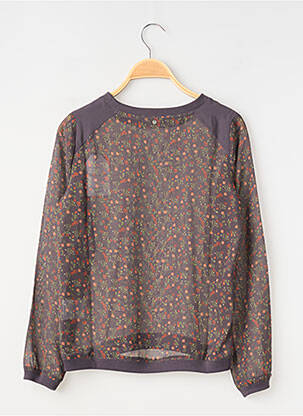 T-shirt col rond manches longues gris TEDDY SMITH fille