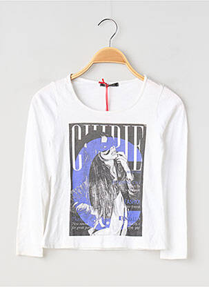 T-shirt coupe droite manches longues blanc CHIPIE fille