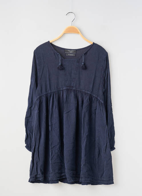Robe mi-longue coupe évasée manches longues bleu TEDDY SMITH fille