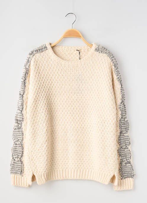 Pull coupe droite manches longues beige TEDDY SMITH fille