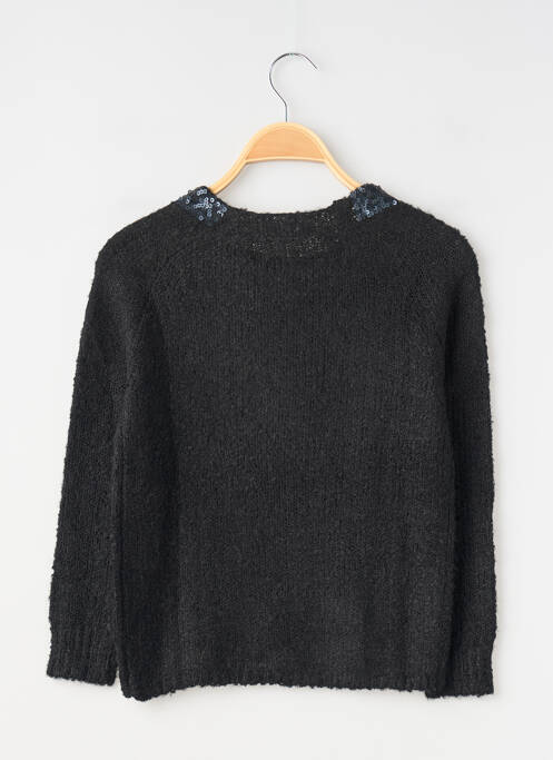 Pull coupe droite manches longues noir TEDDY SMITH fille
