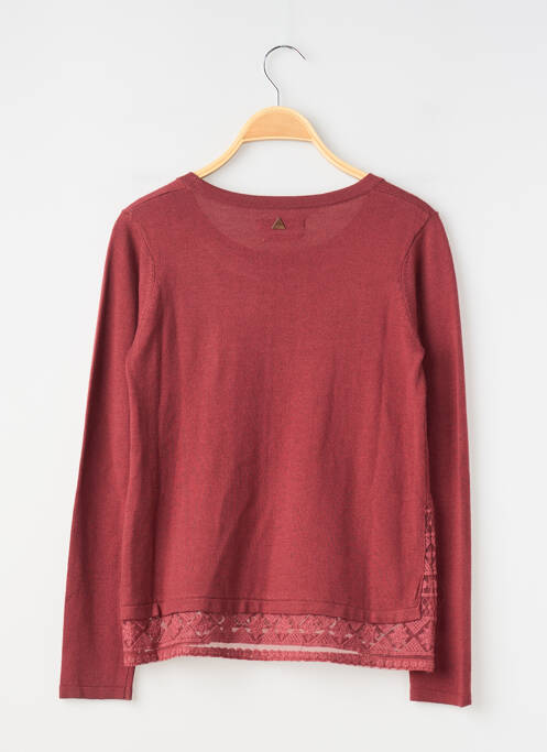 Pull coupe droite manches longues rouge TEDDY SMITH fille