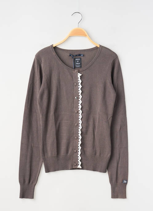 Gilet manches longues resserrée sur le bas gris TEDDY SMITH fille