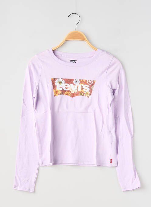 Top coupe droite manches longues violet LEVIS fille
