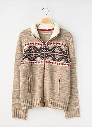Gilet manches longues fermeture zippée sur le devant beige TEDDY SMITH garçon
