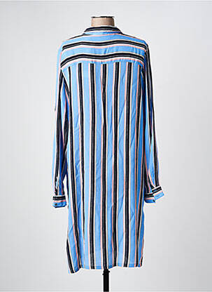 Robe mi-longue coupe fluide manches longues bleu KAFFE femme