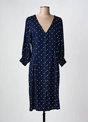 Robe mi-longue imprimé fantaisie manches longues bleu KAFFE femme