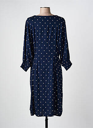 Robe mi-longue coupe fluide manches longues bleu KAFFE femme