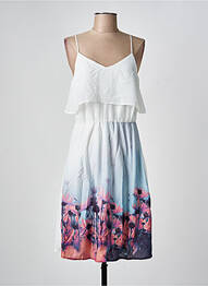Robe mi-longue imprimé fantaisie fines bretelles blanc VERO MODA femme