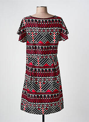 Robe mi-longue imprimé fantaisie manches courtes noir VERO MODA femme