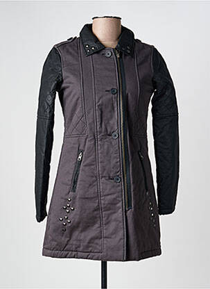 Parka fermeture zippée sur le devant sans capuche gris CHIPIE femme