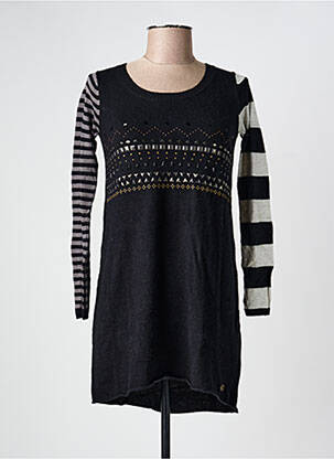 Robe pull coupe droite manches longues noir CHIPIE femme