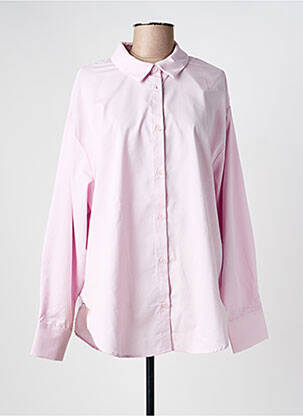 Chemisier coupe droite manches longues rose KAFFE femme
