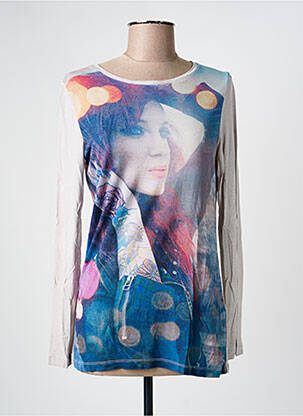 Top imprimé fantaisie manches longues bleu CHIPIE femme