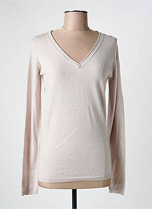 Pull coupe cintrée manches longues beige TEDDY SMITH femme
