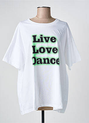 T-shirt coupe droite manches courtes blanc KAFFE femme