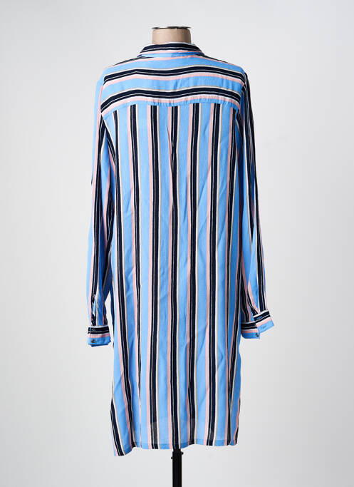 Robe mi-longue coupe fluide manches longues bleu KAFFE femme