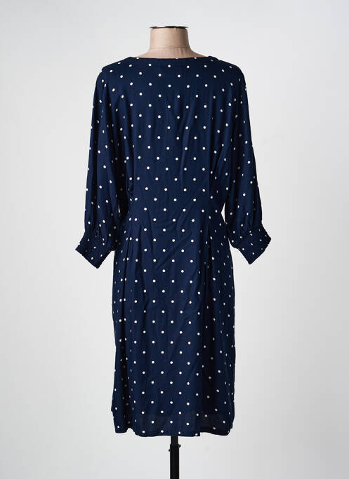 Robe mi-longue coupe fluide manches longues bleu KAFFE femme