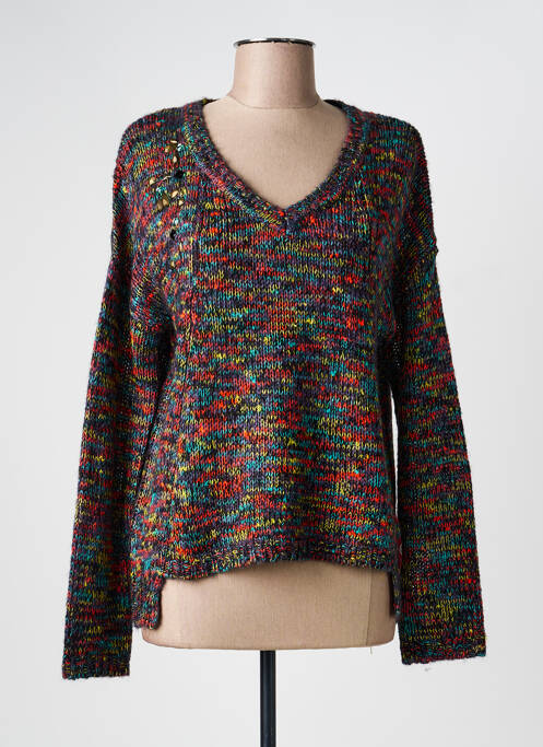 Pull col v manches longues bleu CHIPIE femme