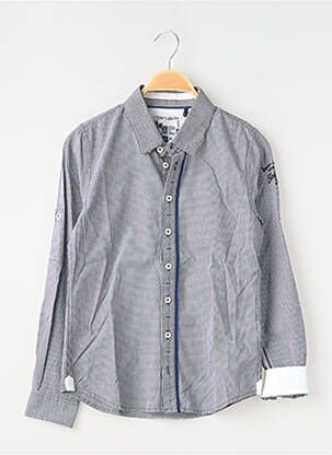 Chemise manches longues coupe droite noir TEDDY SMITH garçon