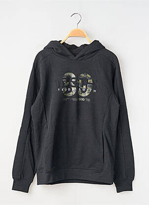 Sweat-shirt à capuche col v manches longues noir TEDDY SMITH garcon