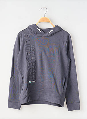 Sweat-shirt à capuche poches manches longues bleu TEDDY SMITH garçon