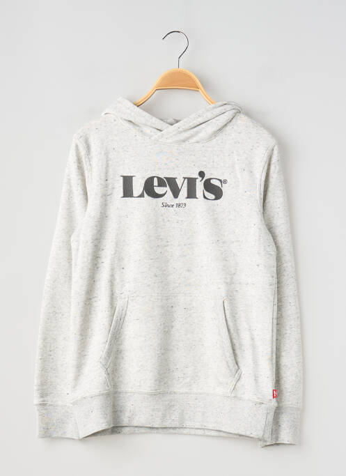 Sweat-shirt à capuche col v manches longues gris LEVIS garcon