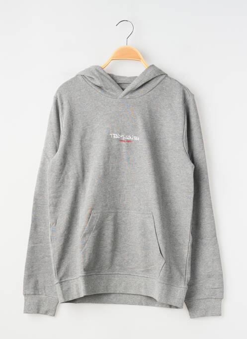 Sweat-shirt à capuche poches manches longues gris TEDDY SMITH garcon