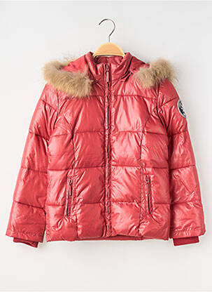 Doudoune manches longues a capuche rouge TEDDY SMITH fille