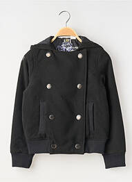 Manteau court col rond a capuche noir ROXY fille