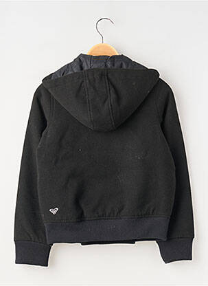 Manteau court col rond a capuche noir ROXY fille