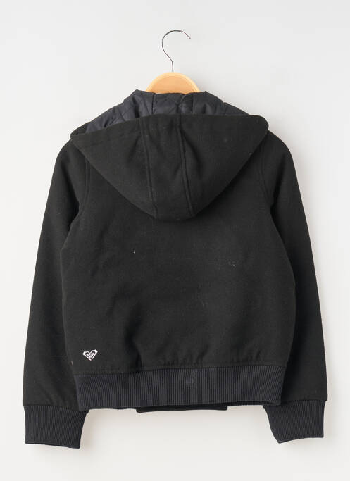 Manteau court col rond a capuche noir ROXY fille
