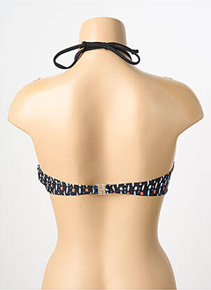 Haut de maillot de bain bretelles élastiquées ajustables haut soutien-gorge balconnet noir PIECES femme