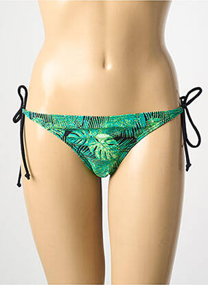 Bas de maillot de bain imprimé fleurs bikini vert PIECES femme