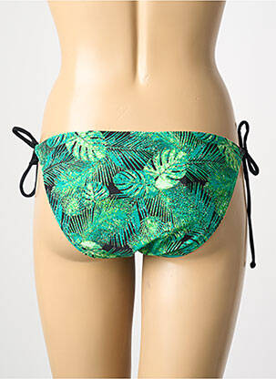 Bas de maillot de bain imprimé fleurs bikini vert PIECES femme