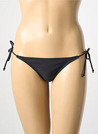 Bas de maillot de bain tissage satiné bikini noir PIECES femme