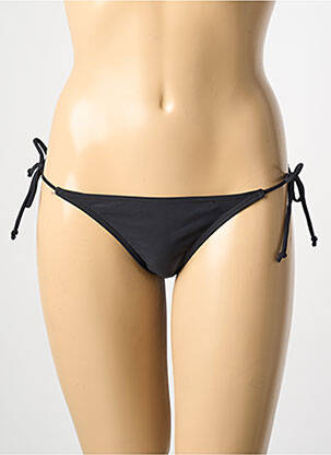 Bas de maillot de bain tissage satiné bikini noir PIECES femme