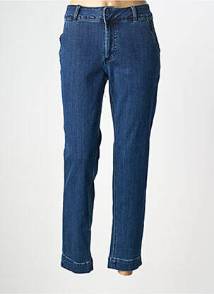 Pantalon chino fermeture zippée sous rabat boutonné taille normale bleu KAFFE femme