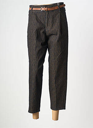 Pantalon chino fermeture zippée sous rabat boutonné taille normale marron CREAM femme