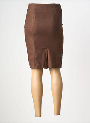 Jupe mi-longue fermeture zip latéral marron VERO MODA femme