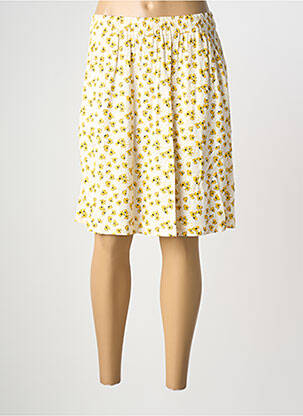 Jupe mi-longue taille normale jaune KAFFE femme