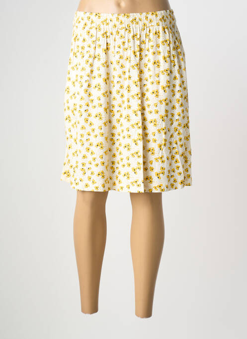 Jupe mi-longue taille normale jaune KAFFE femme