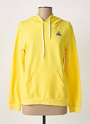 Sweat-shirt à capuche broderie manches longues jaune LE COQ SPORTIF femme