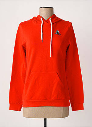Sweat-shirt à capuche broderie manches longues rouge LE COQ SPORTIF femme