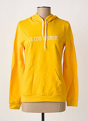 Sweat-shirt à capuche broderie manches longues jaune LE COQ SPORTIF femme