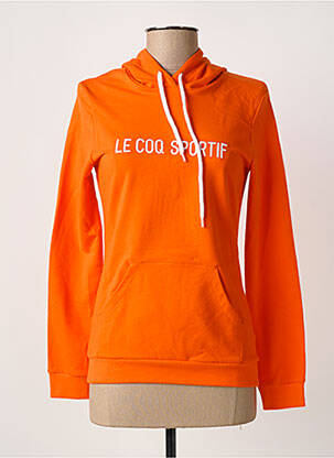 Sweat-shirt à capuche broderie manches longues orange LE COQ SPORTIF femme