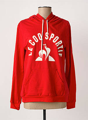 Sweat-shirt à capuche sérigraphie floquée manches longues rouge LE COQ SPORTIF femme